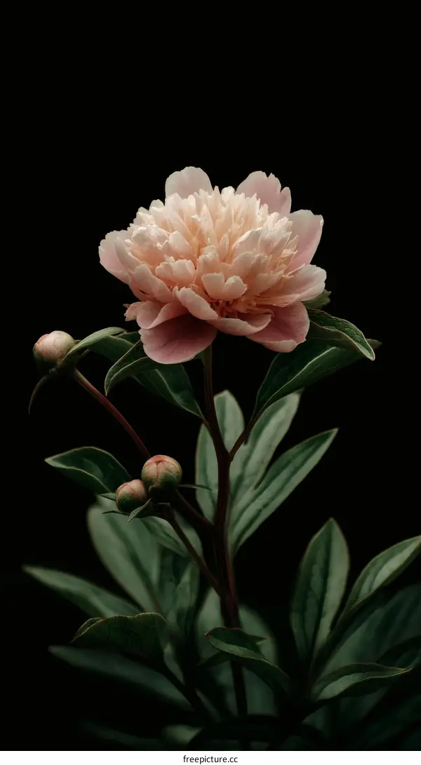 Closeup of a Beautiful Pink Peony Flower