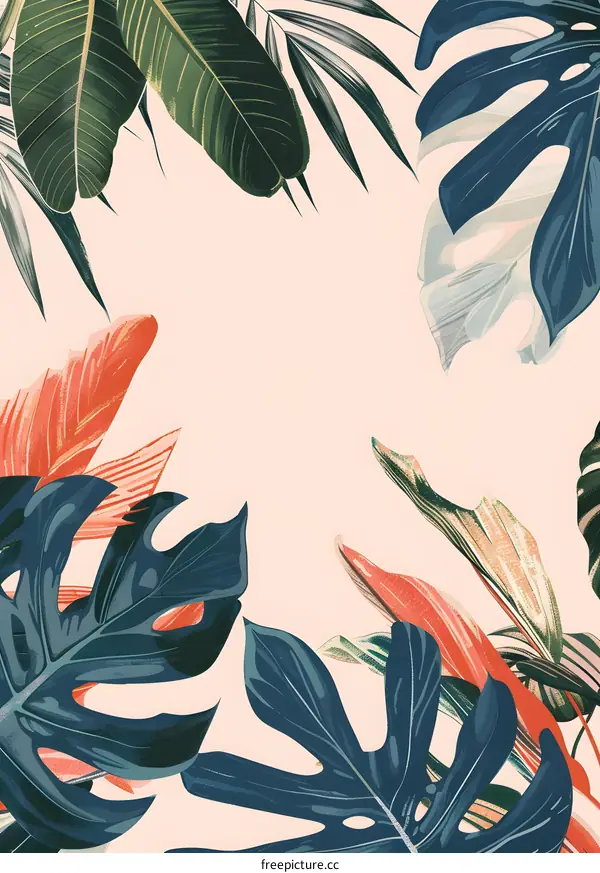 Tropical Leaves Background Illustration