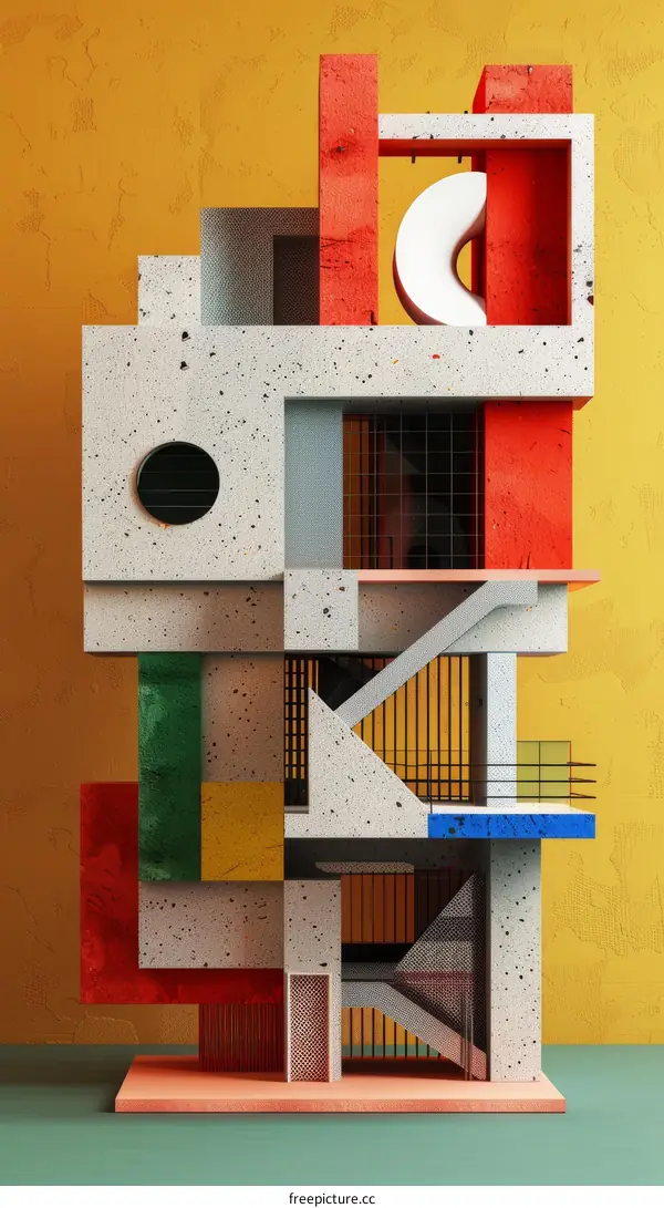 Abstract Architectural Composition with Geometric Shapes