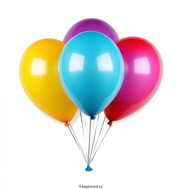 Colorful Balloons Against White Background