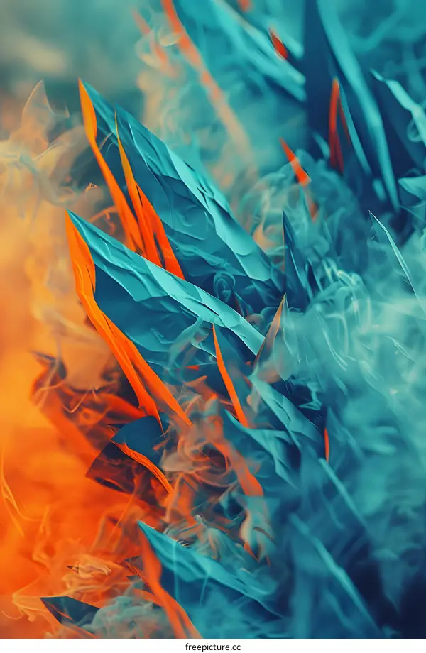 Abstract Background with Teal and Orange Shapes
