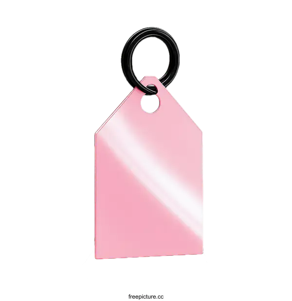 [Transparent Background PNG]3D Rendered Pink Tag with Rings