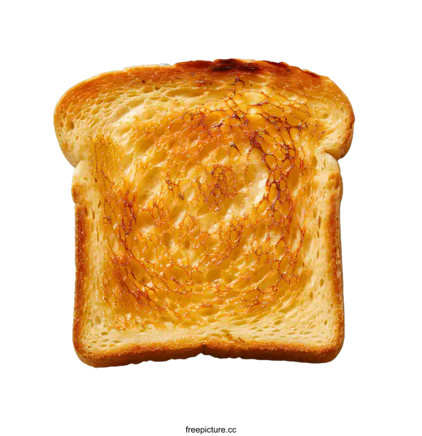 [Transparent Background PNG]A close-up image of a single slice of toast