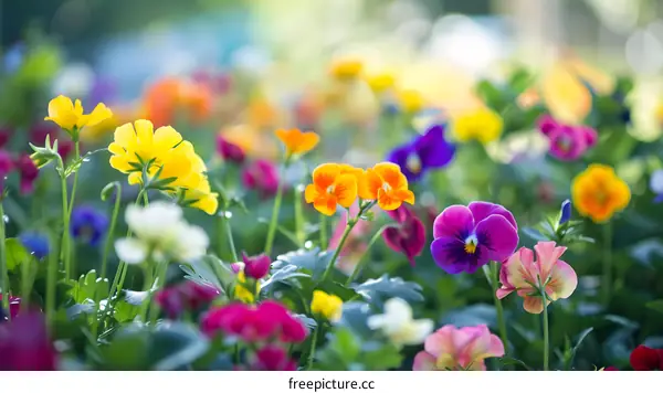 Colorful Flowers Blooming in a Garden