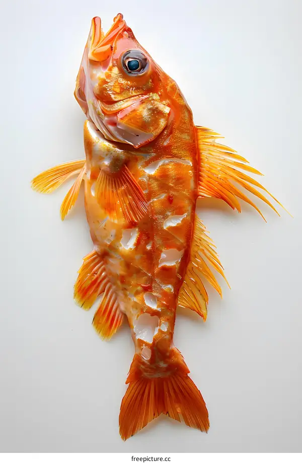 Orange Rockfish on White Background
