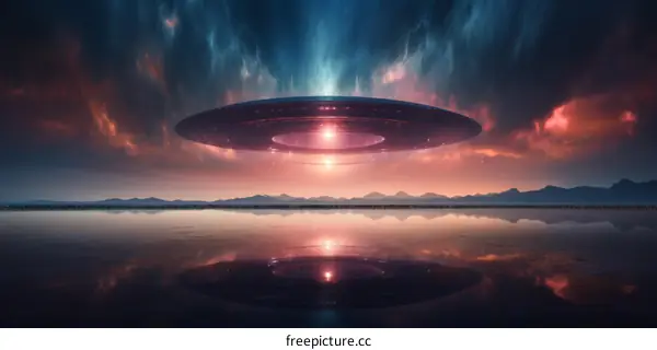 Flying Saucer at Sunset