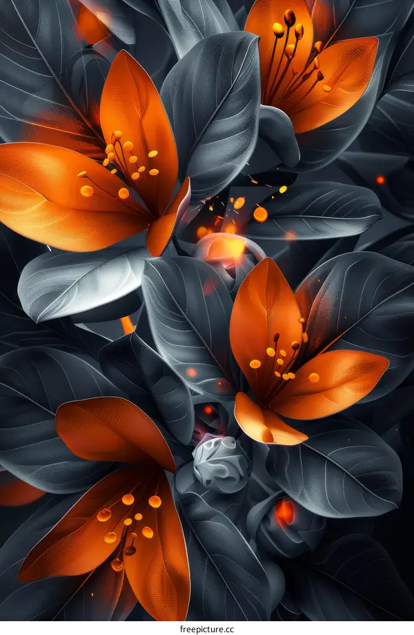 Abstract Floral Design with Vivid Colors
