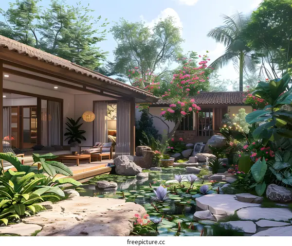 The picture shows the interior design effect of a house.