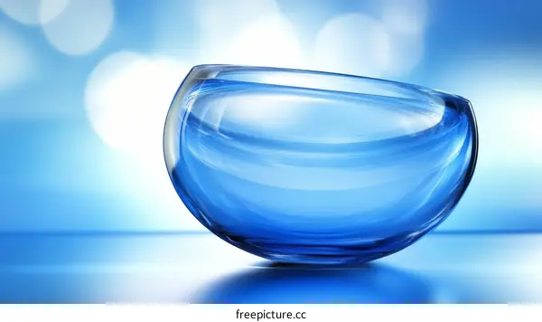 Abstract Blue Glass Bowl