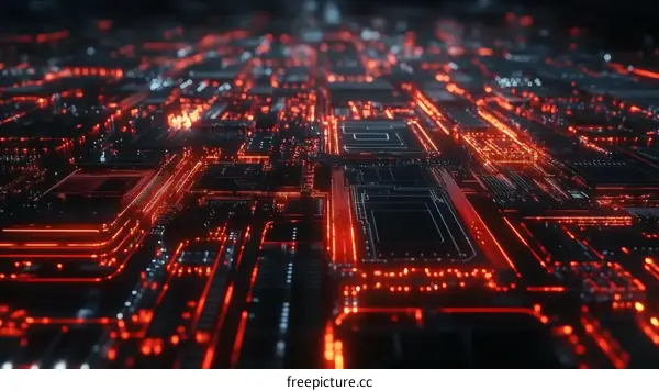 Abstract Circuit Board Design Illustration