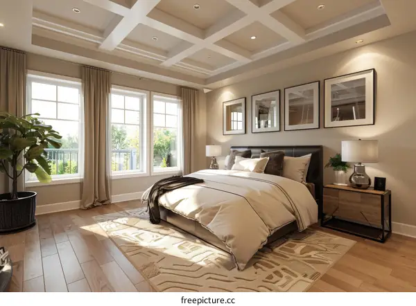 Modern Bedroom Interior Design with Large Windows