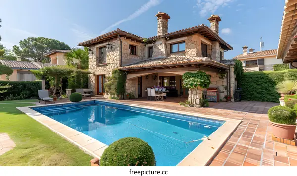 Spanish style villa with pool