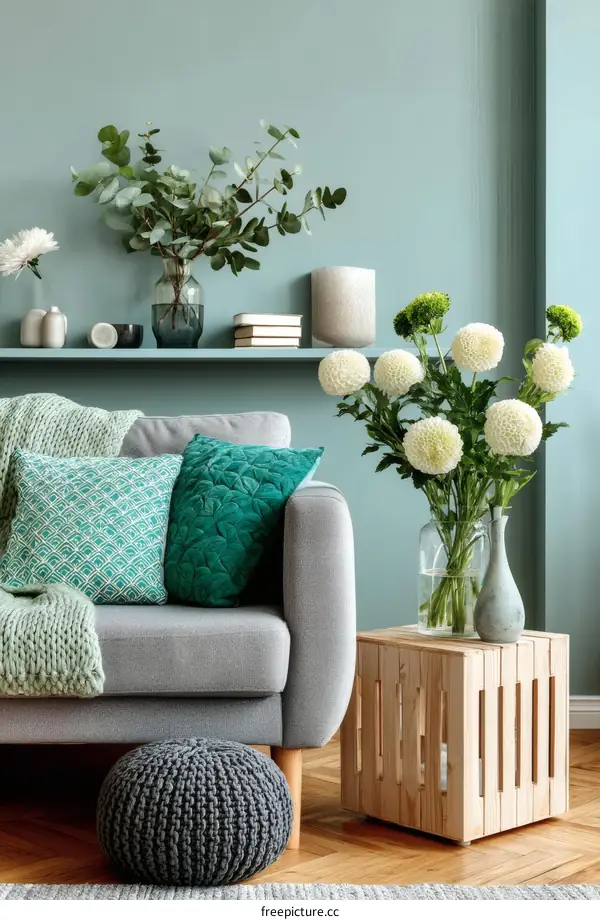 Modern Living Room Interior Design with Greenery and Soft Colors