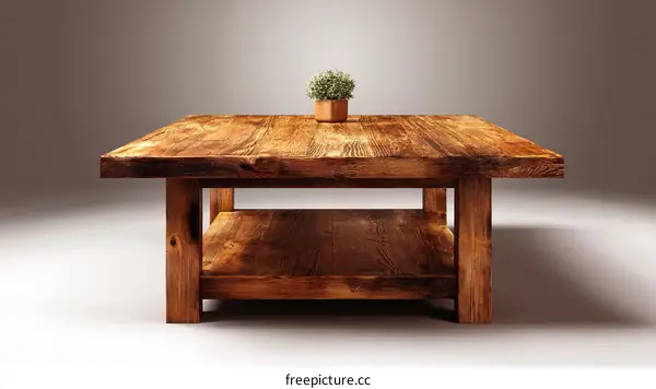 Rustic Wooden Coffee Table Design