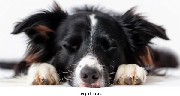 A Snoozing Border Collie: A Picture of Tranquility