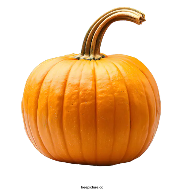 [Transparent Background PNG]A Single Pumpkin Isolated on White