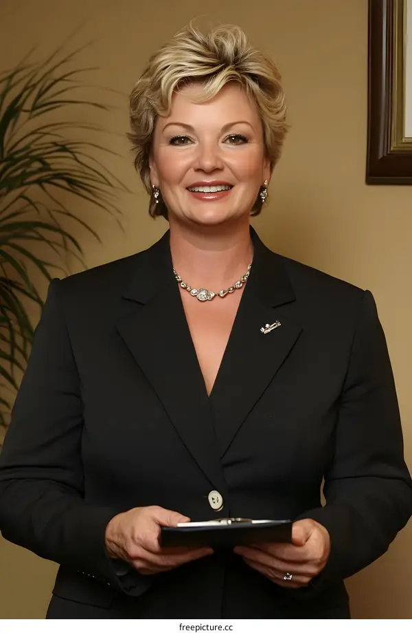 Portrait of a Businesswoman Holding a Clipboard