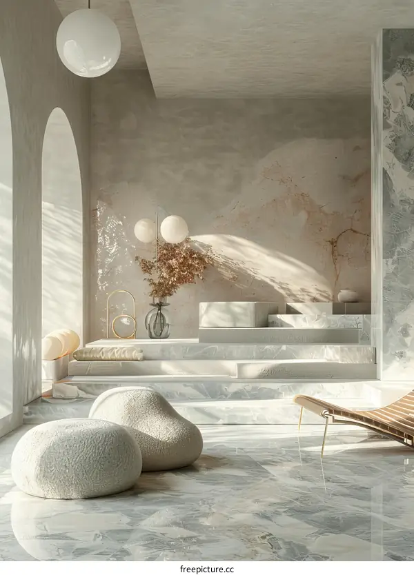 Light and Shadow: A Modern Interior Space with Depth and Movement