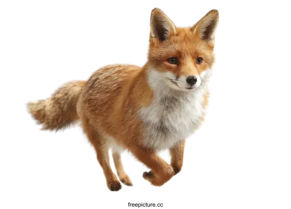 [Transparent Background PNG]Red Fox Running in Studio Setting