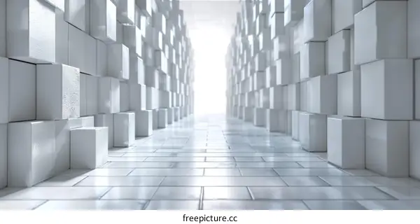 Futuristic White Sci-Fi Corridor