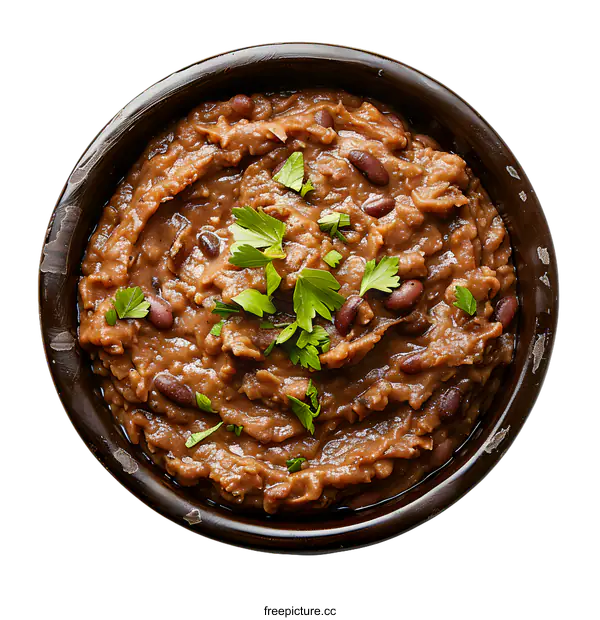 [Transparent Background PNG]A bowl of delicious refried beans