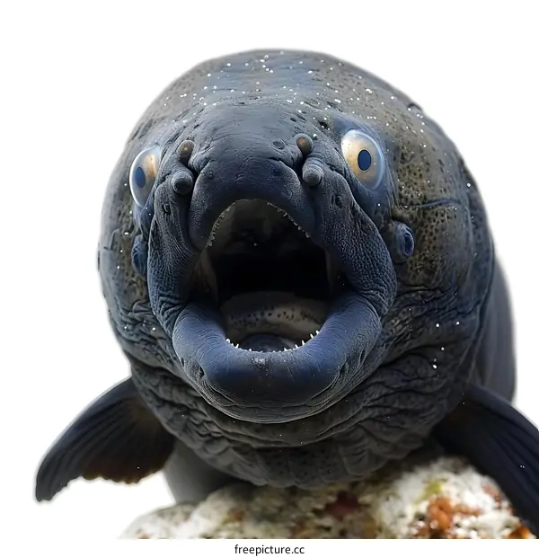 Giant Moray Eel with Open Mouth