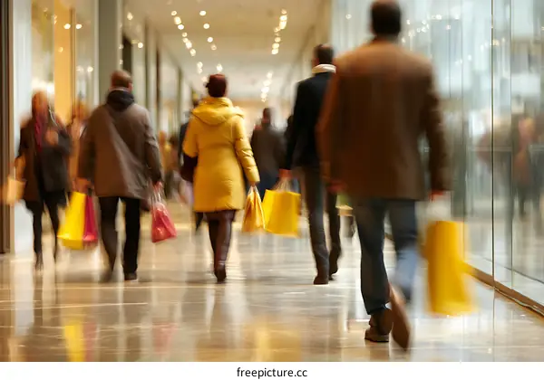 Busy Shopping Mall Interior