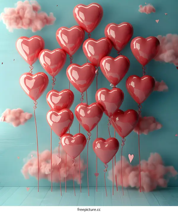 Pink heart-shaped balloons
