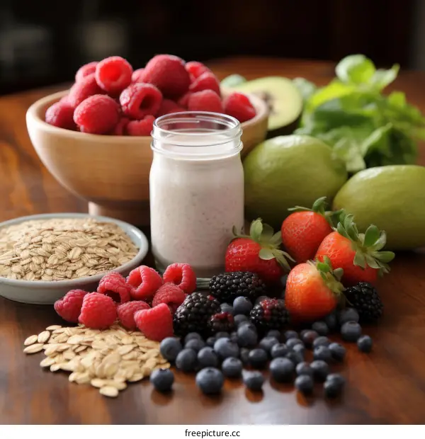 An assortment of fresh fruits and vegetables