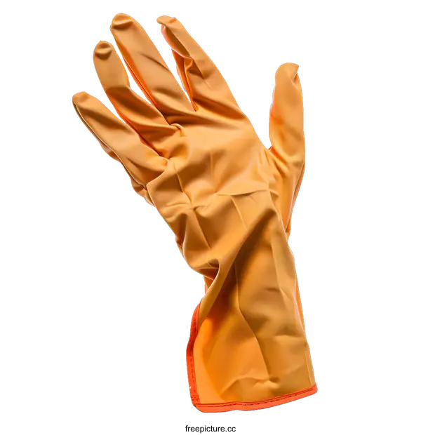 [Transparent Background PNG]Orange Cleaning Gloves Isolated on White Background