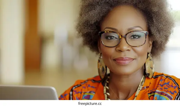 African American Woman Smiling Confidently