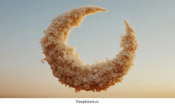 Abstract Floral Crescent Moon Decoration