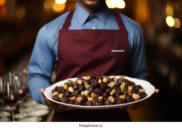 Blackberries with biscuit