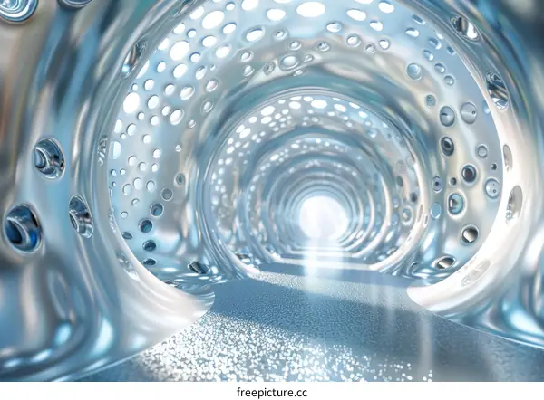 Modern Futuristic Tunnel with Light at the End of it 3D Illustration