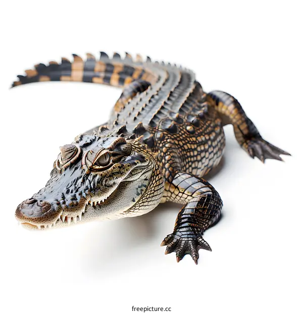 A detailed image of a crocodile