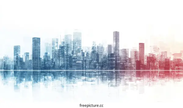 City Skyline Architecture View Illustration