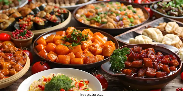 A table full of delicious Chinese food