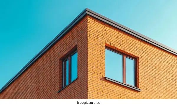 Modern Brick Building Exterior with Window