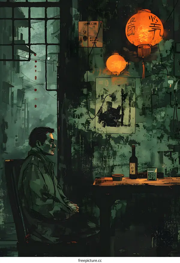 man in a bar with a glass of wine