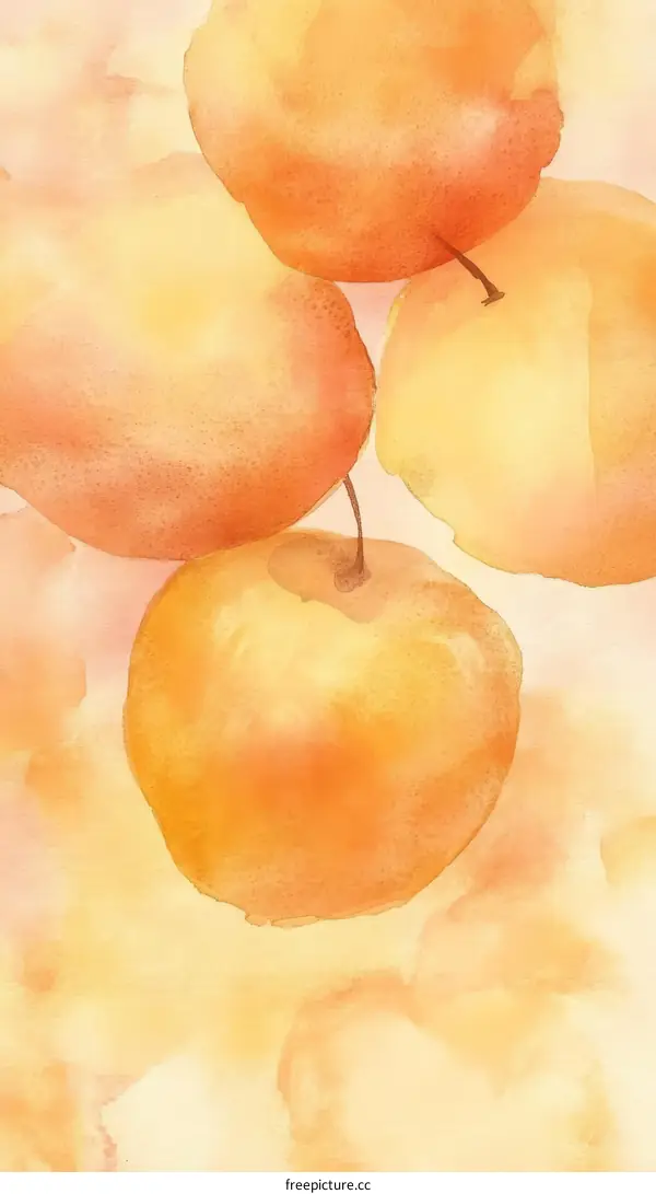 Watercolor Apples Arrangement Abstract
