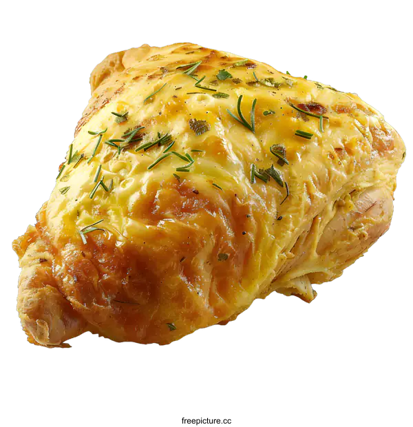 [Transparent Background PNG]A close-up image of a delicious baked chicken leg