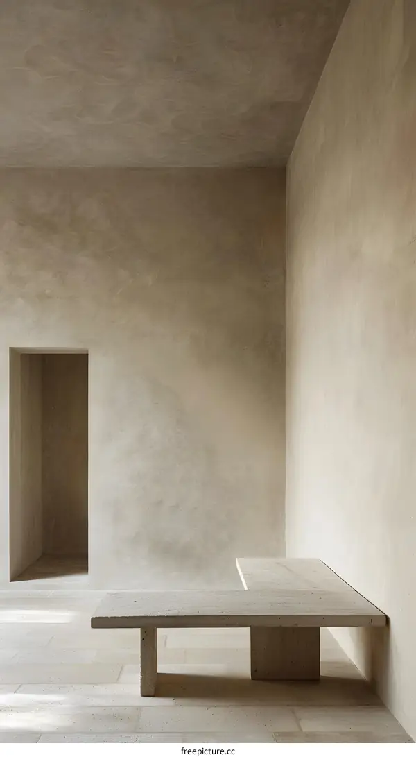 Minimalist Concrete Bench Interior Design