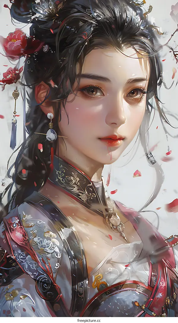 Beautiful Chinese Woman in Traditional Clothing