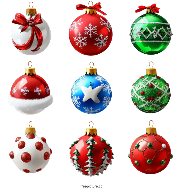 [Transparent Background PNG]Christmas Ornaments Collection in Various Designs