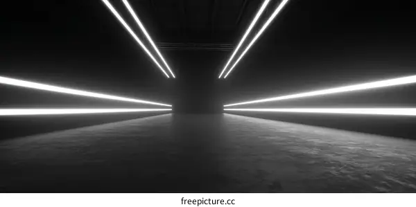 Abstract Neon Light Tunnel Interior Design