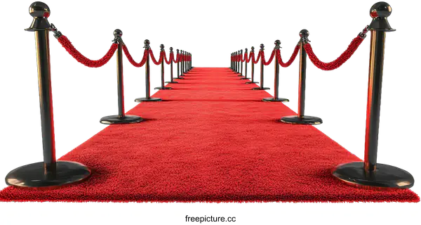 [Transparent Background PNG]Red Carpet Pathway for an Event