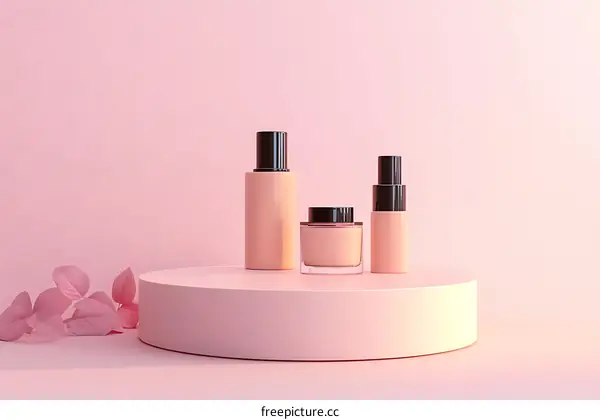 Pink Aesthetic Cosmetic Product Display