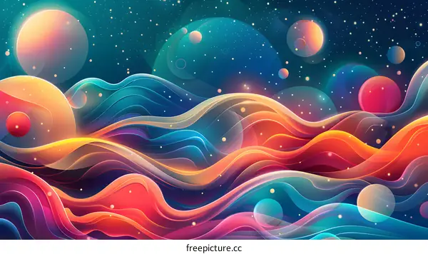 Wavy Multicolor Abstract Painting