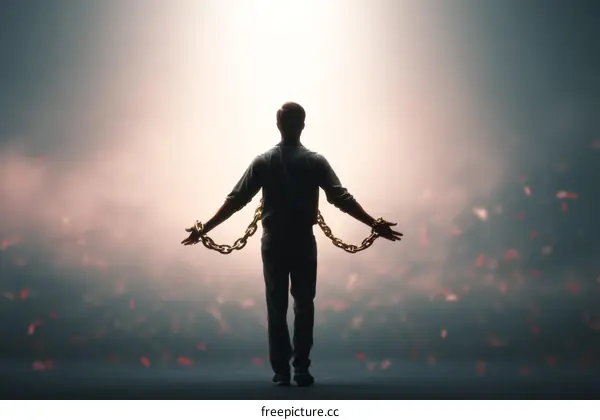 Freedom from Chains Silhouette of a Person