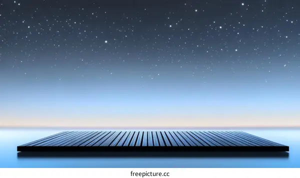 Night Sky over a Wooden Dock